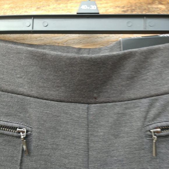 New Rafaella Classic Slim Leg Comfort Waist Knit Charcoal Heather Pants Size 4 - Picture 5 of 10